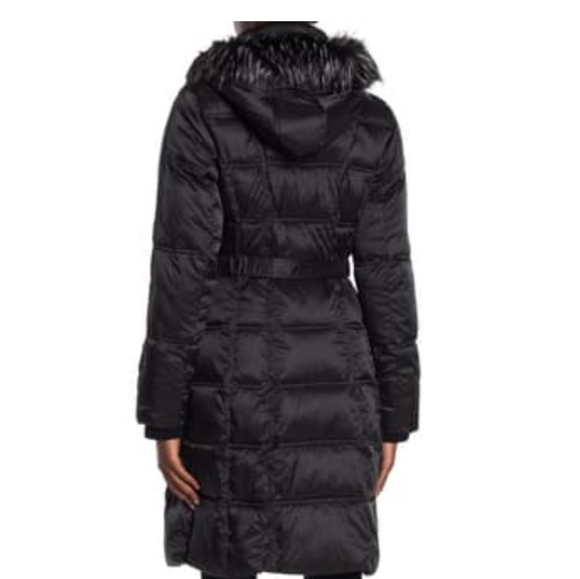 Kensie Faux fur lined hoodie quilted coat 003 - Picture 2 of 7